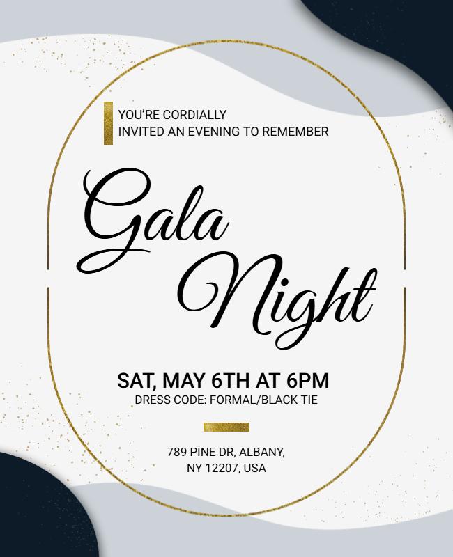 Elegant Evening Gala Night Event Invitation Flyer Template