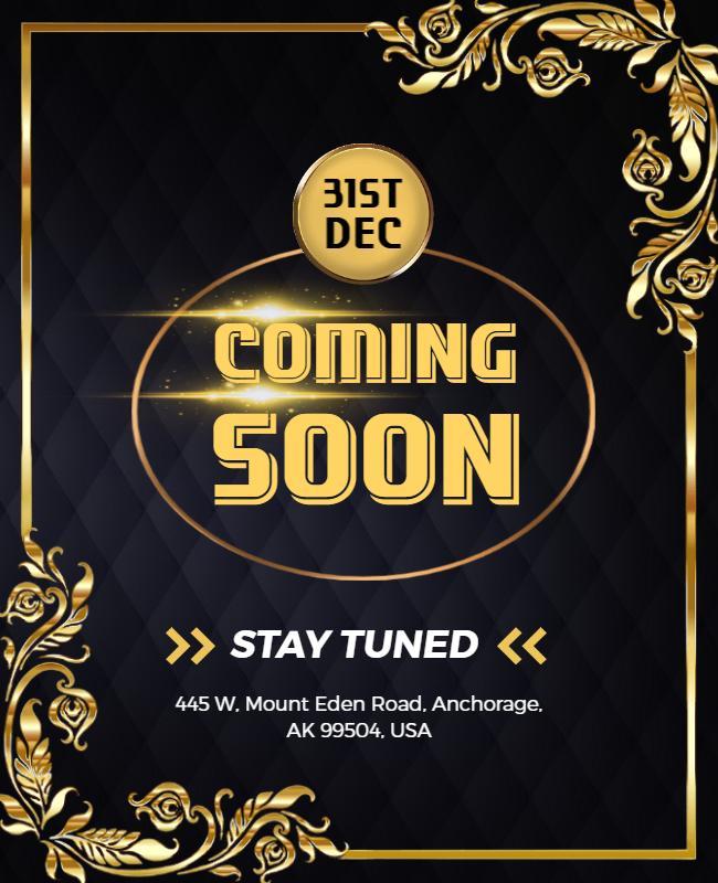 Elegant Event Coming Soon Announcement Flyer Template