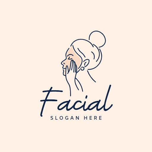Elegant Facial Spa Design Featuring Beautiful Skin Care Logo Template