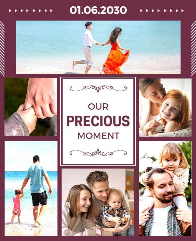 Elegant Family Moments Photo Collage Poster Template