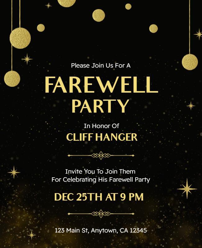 Elegant Farewell Party Invitation Flyer Template