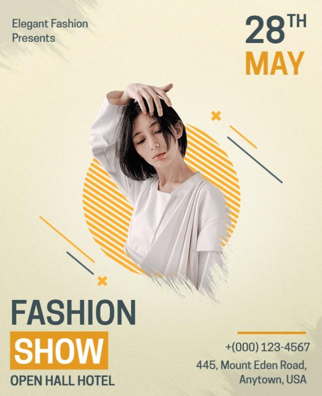 Elegant Minimalist Fashion Show Event Flyer Template