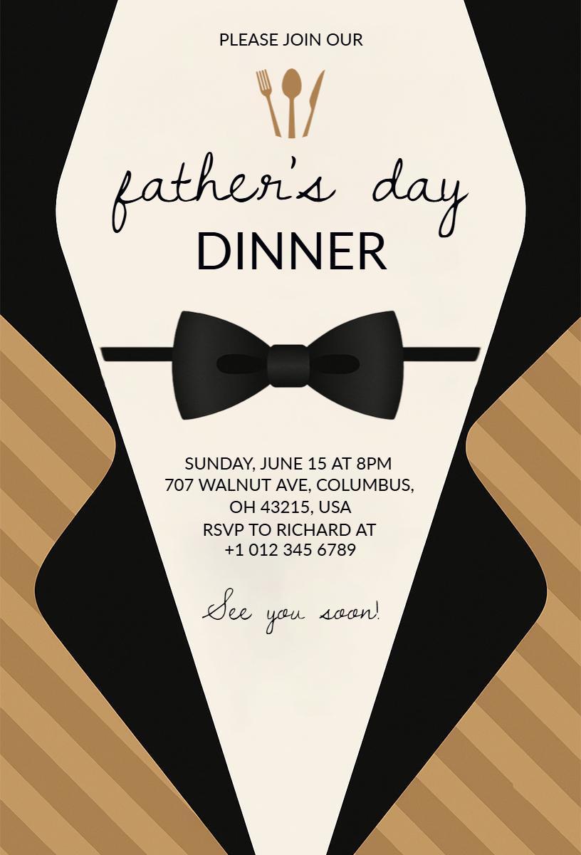 Elegant Father's Day Dinner Celebration Invitation Template