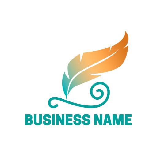 Elegant Feather Quill with Gradient Colors for Storytelling Logo Template