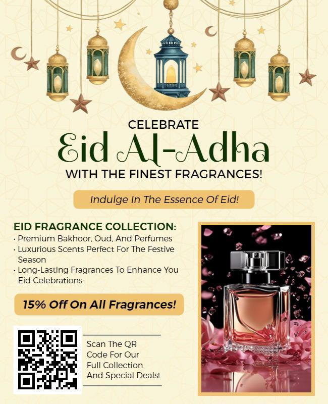 Elegant Festive Fragrance Collection for Eid Al-Adha Poster Template