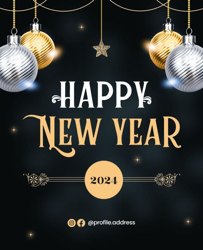 Elegant Festive New Year Celebration Poster Template