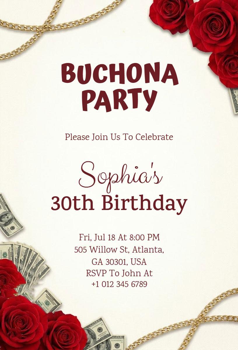 Elegant Floral 30th Birthday Celebration Invitation Template
