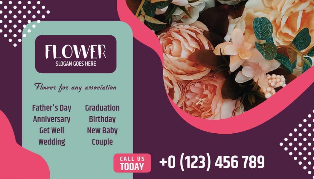 Elegant Floral Arrangement Delivery Business Card Template