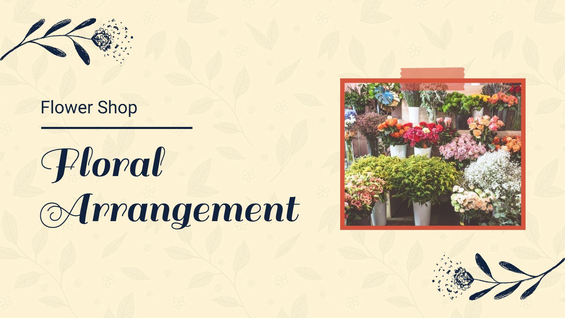 Elegant Floral Arrangements Display for Product Presentation Template