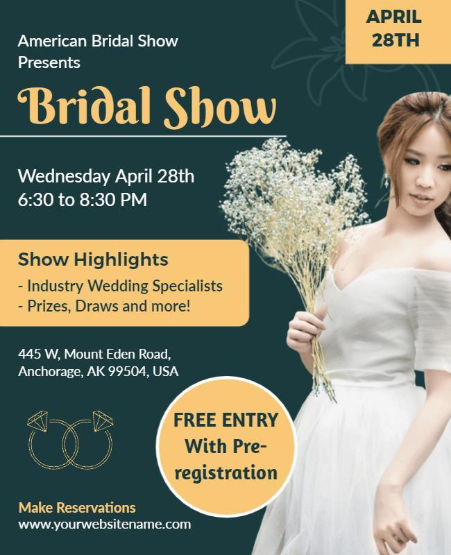 Elegant Floral Bridal Show Event Announcement Poster Template