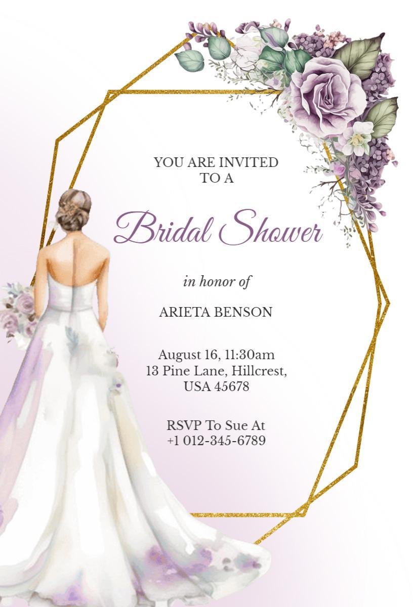 Elegant Floral Bridal Shower Celebration Invitation Template