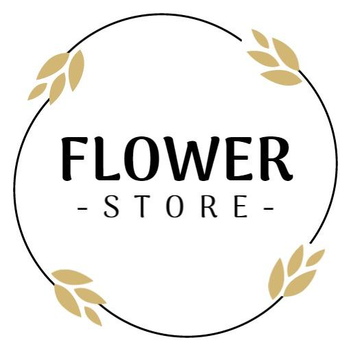 Elegant Floral Circle Design Featuring Flower Store Logo Template
