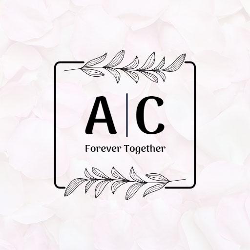Elegant Floral Design Celebrating Everlasting Love Wedding Logo Template