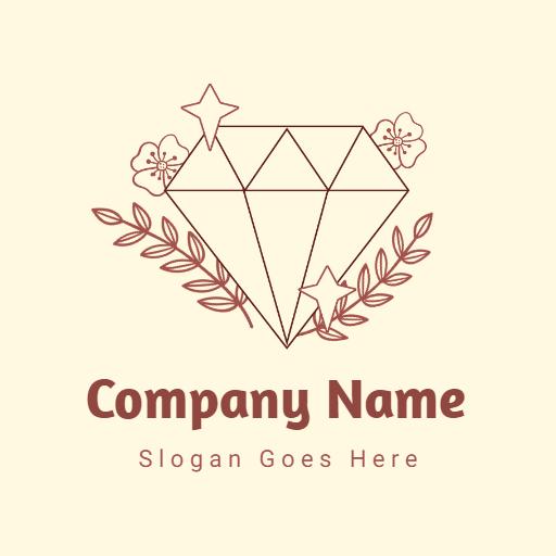 Elegant Floral Design Featuring a Sparkling Diamond Logo Template