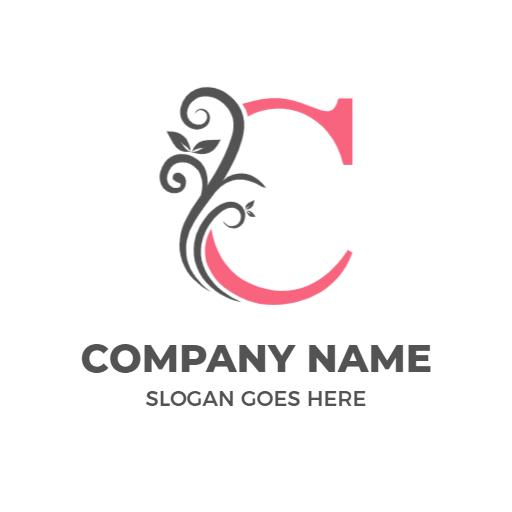 Elegant Floral Design Featuring C Letter Logo Template