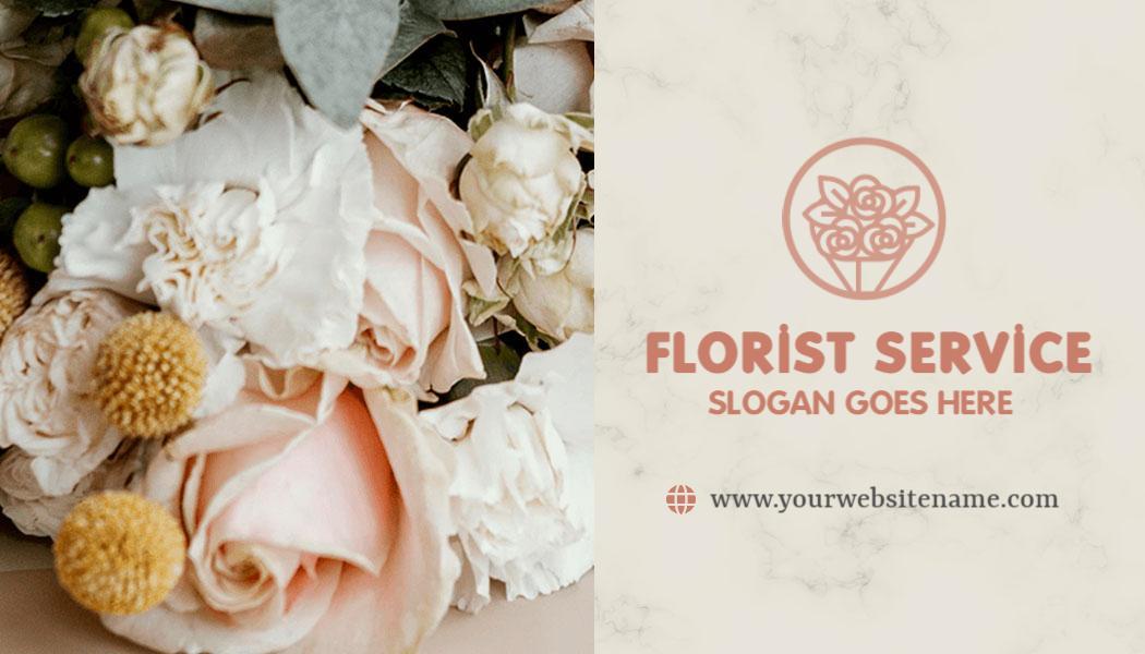 Elegant Floral Design Florist Service Business Card Template
