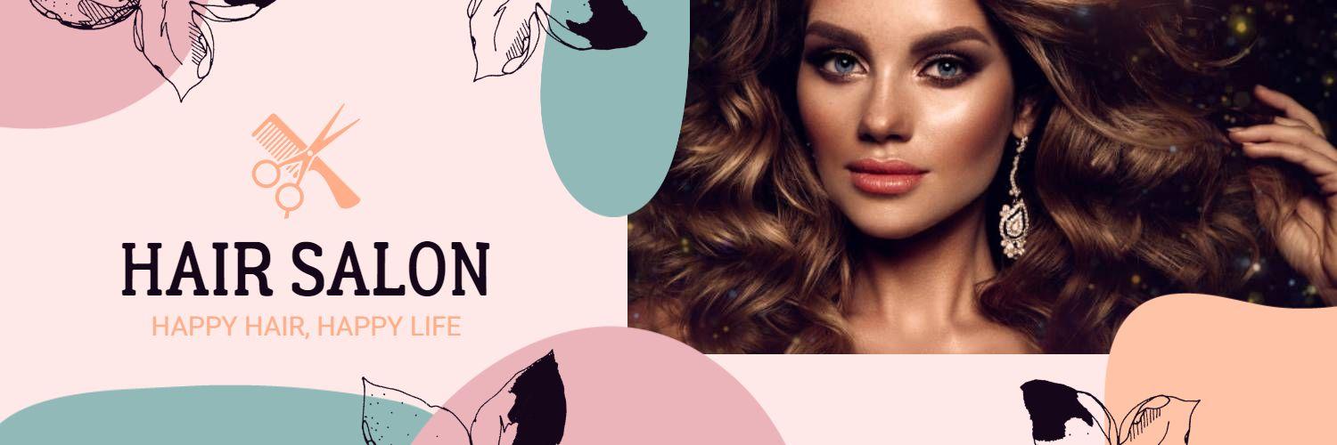 Elegant Floral Design for Hair Salon Promotional Banner Template