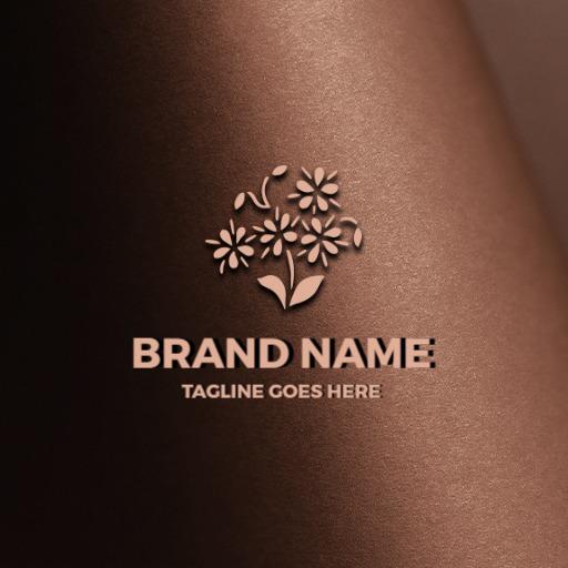 Elegant Floral Design In Stunning Mockup Logo Template