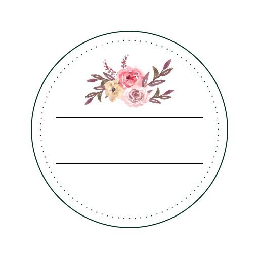 Elegant Floral Design on a Blank Circle for Custom Labels Logo Template
