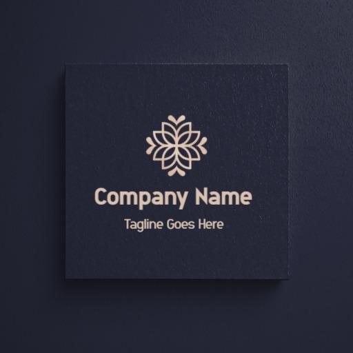 Elegant Floral Design on Dark Background Mockup Logo Template