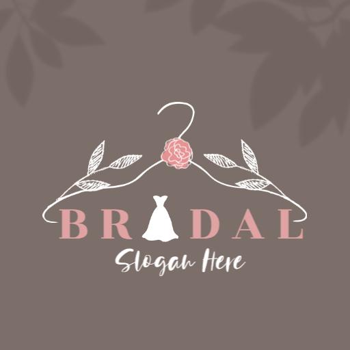 Elegant Floral Design Showcasing Bridal Fashion Logo Template