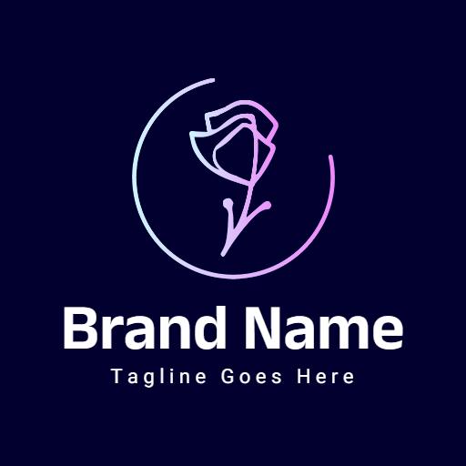 Elegant Floral Design with Gradient Rose for Florist Logo Template