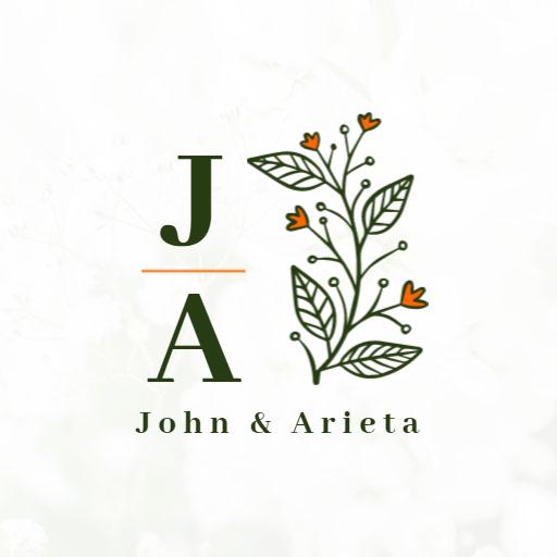 Elegant Floral Design with Initials for Wedding Celebration Logo Template
