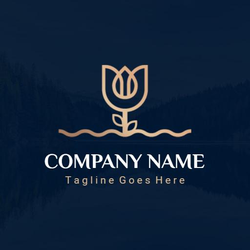 Elegant Floral Design with Subtle Gold Touch for Company Logo Template