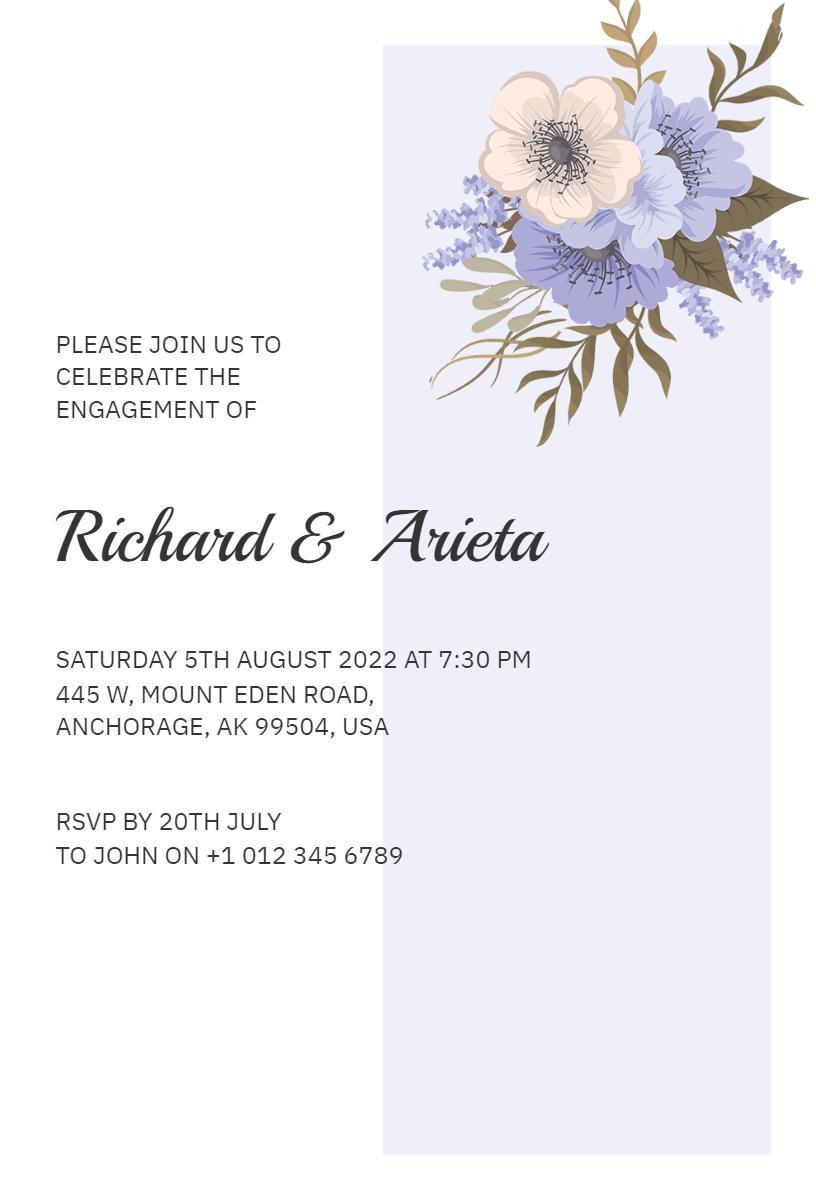 Elegant Floral Engagement Celebration Invitation Template
