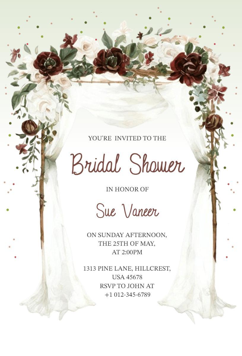 Elegant Floral Garden Bridal Shower Invitation Template