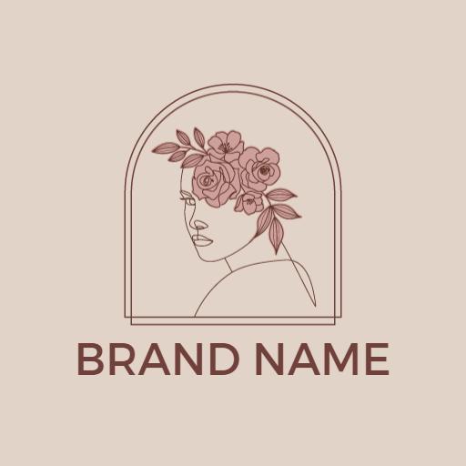 Elegant Floral Line Art Design Showcasing Feminine Beauty Logo Template