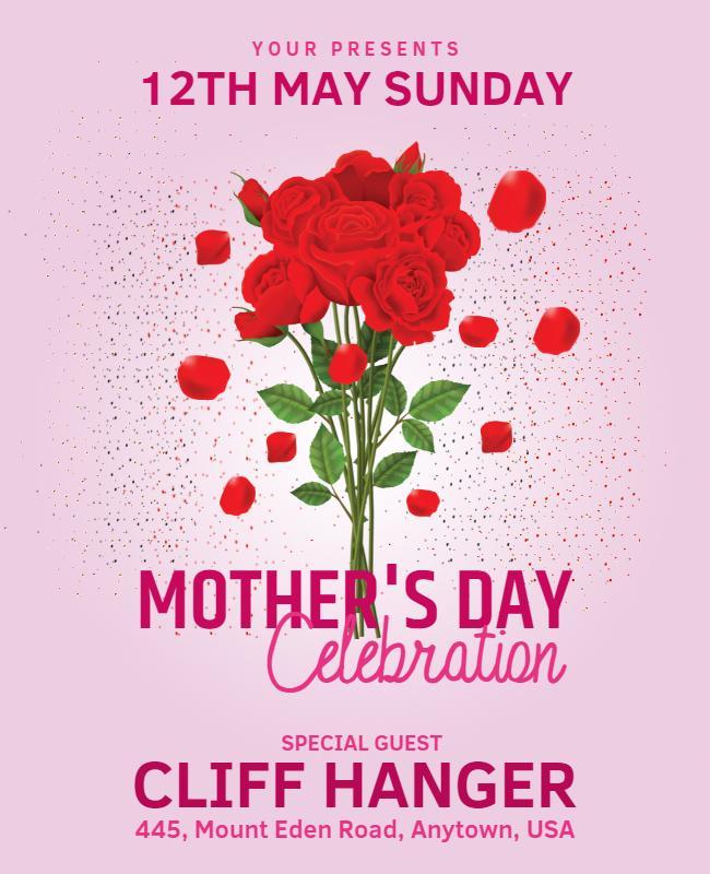Elegant Floral Mother's Day Celebration Poster Template