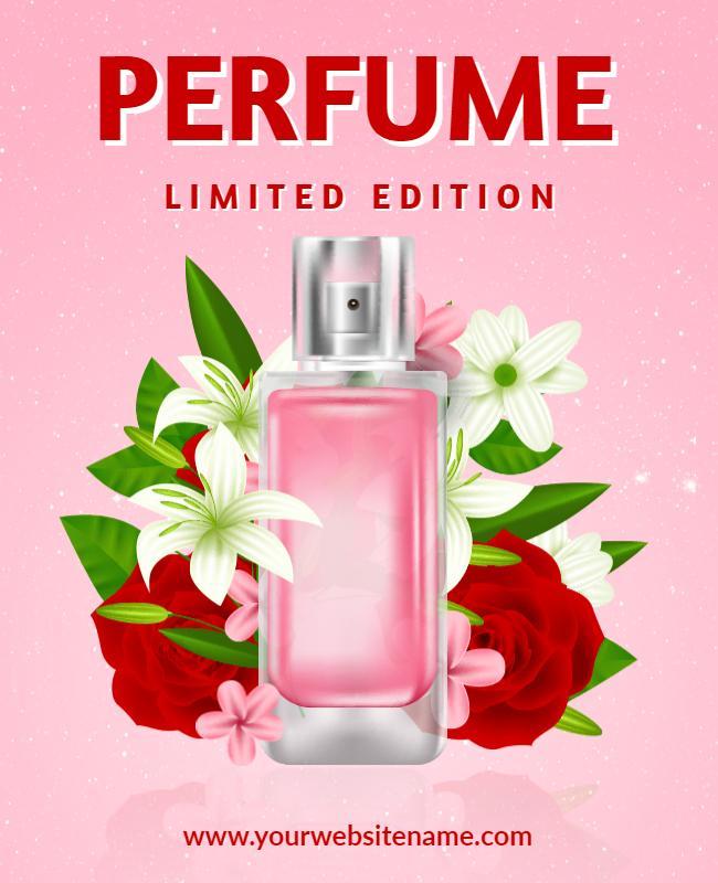Elegant Floral Pink Perfume Limited Edition Poster Template