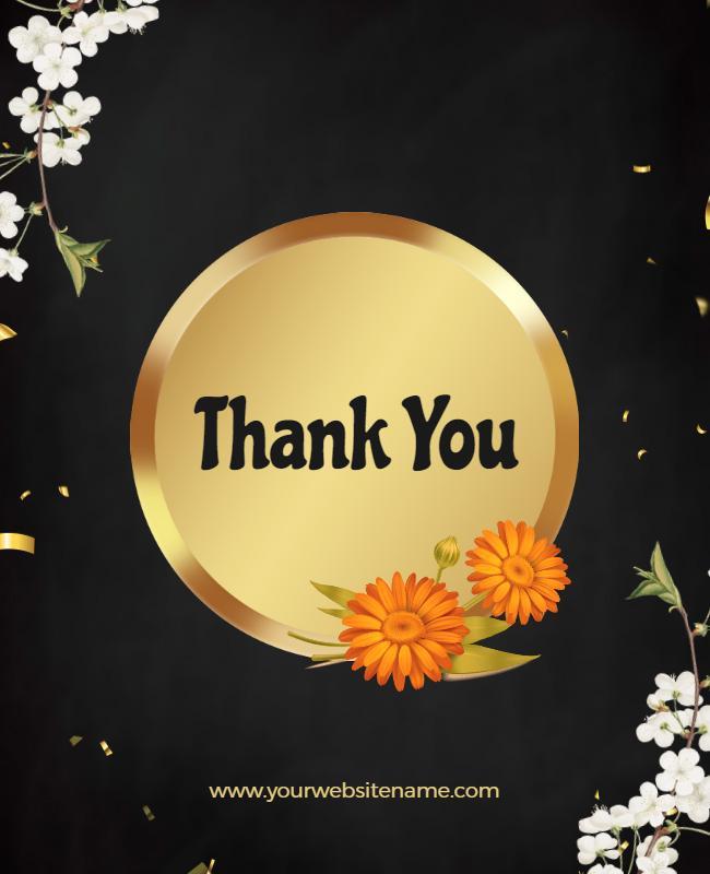 Elegant Floral Thank You Card Flyer Template