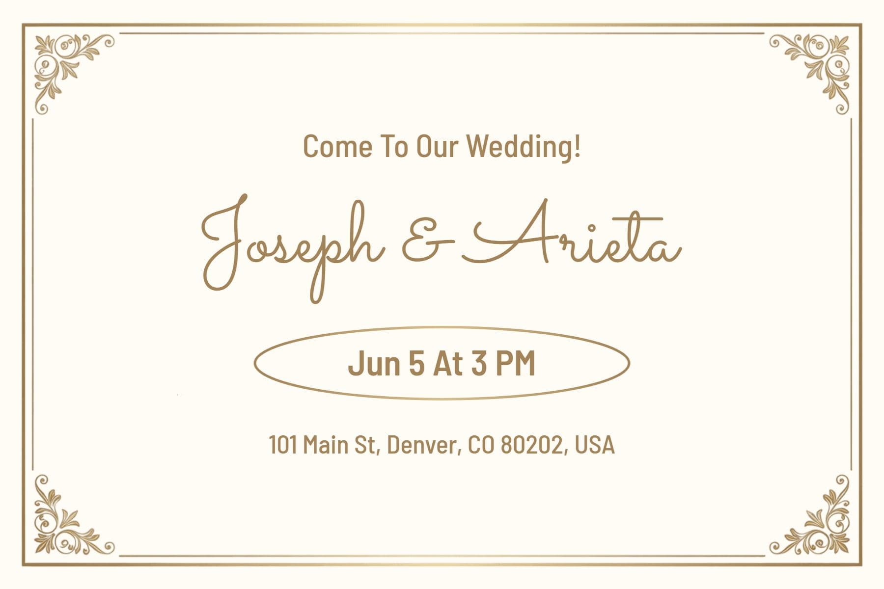 Elegant Floral Wedding Announcement Postcard Template