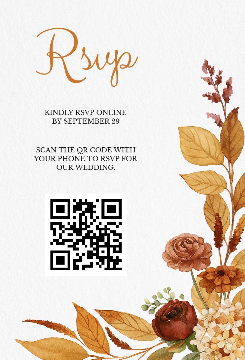 Elegant Floral Wedding RSVP Online Confirmation Invitation Template