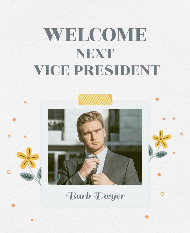 Elegant Floral Welcome for Next Vice President Poster Template