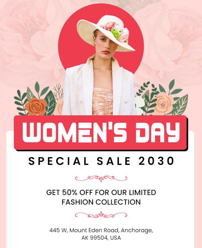 Elegant Floral Women's Day Special Sale Poster Template