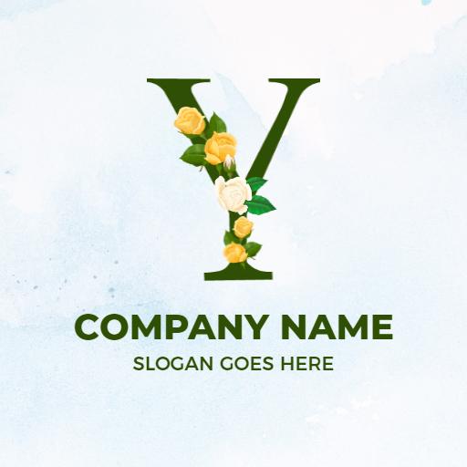 Elegant Floral Y Letter Design for Eco-Friendly Brands Logo Template