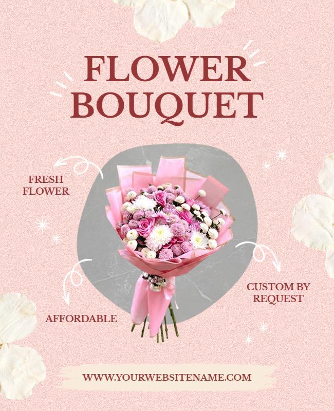 Elegant Flower Bouquet Marketing Poster Template