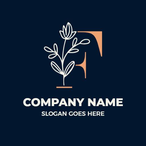 Elegant Flower Design with F Letter Emblem Logo Template