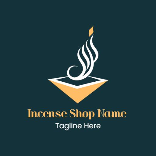 Elegant Flowing Flame Design Representing Incense Shop Logo Template
