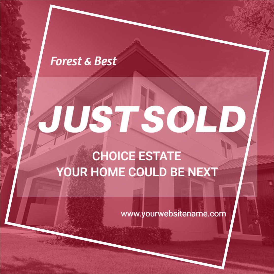 Elegant Forest and Best Just Sold Real Estate Promotion Ad Template