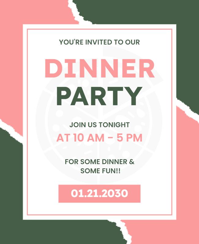 Elegant Formal Dinner Party Invitation Flyer Template