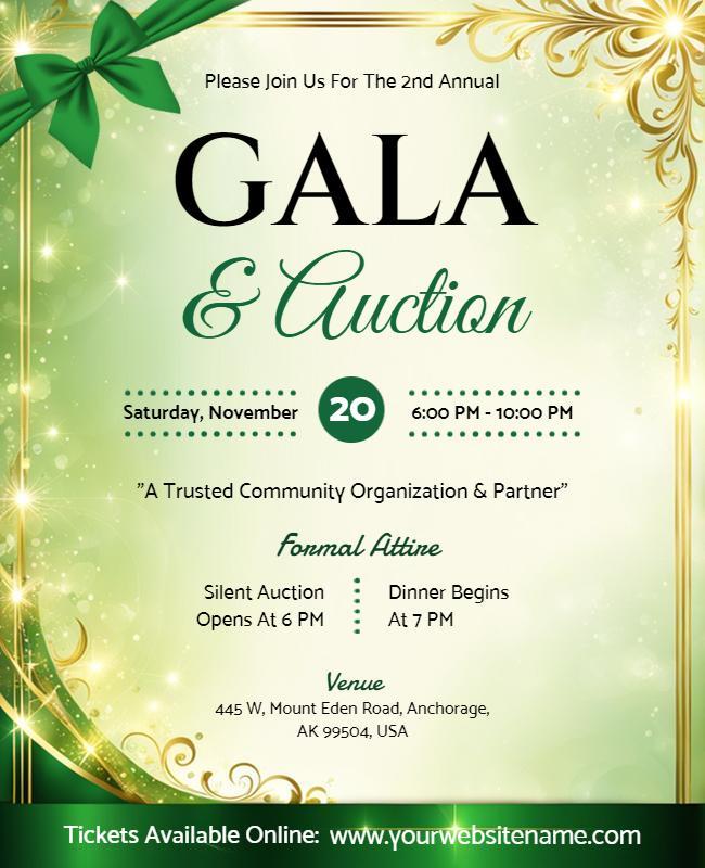 Elegant Gala and Auction Event Flyer Template