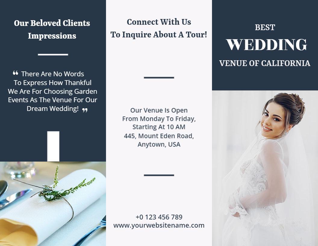 Elegant Garden Wedding Venue Tour and Package Details Brochure Template