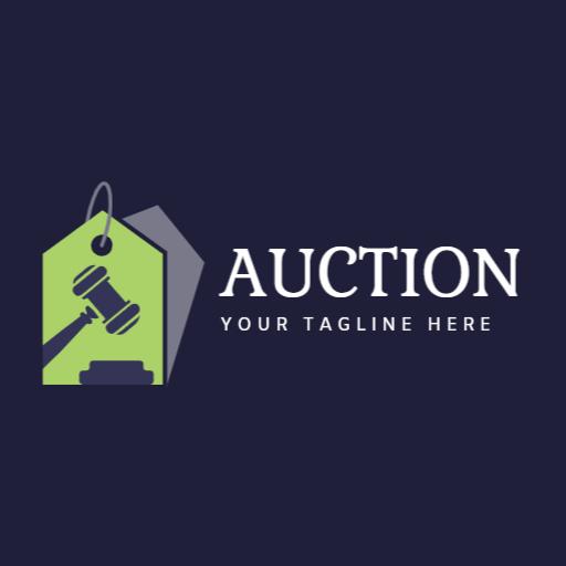 Elegant Gavel and Tag Design Emphasizing Auction Services Logo Template