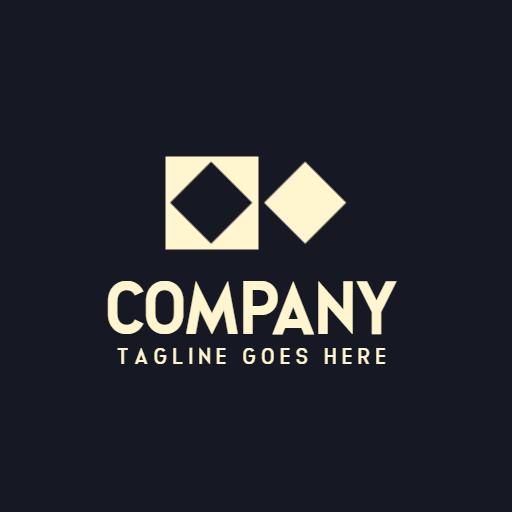 Elegant Geometric Shapes in Monochrome Company Logo Template