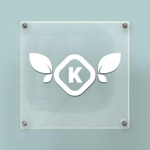 Elegant Glass Mockup Featuring Leafy Design Elements Logo Template