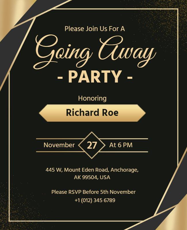 Elegant Going Away Celebration Flyer Template